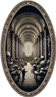Library artwork for knowledge